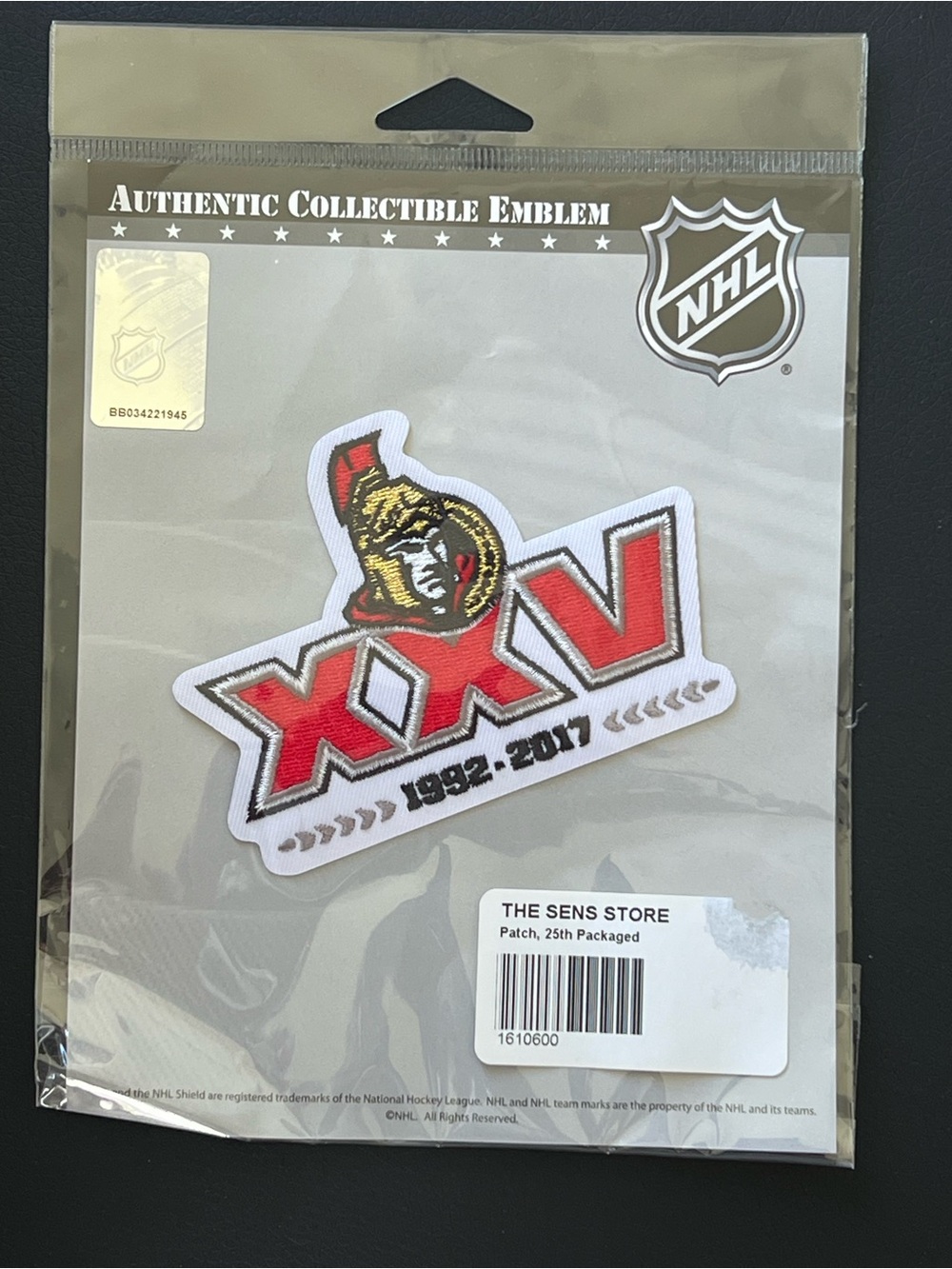 NHL Ottawa Senators Emblem Collectibles Patch